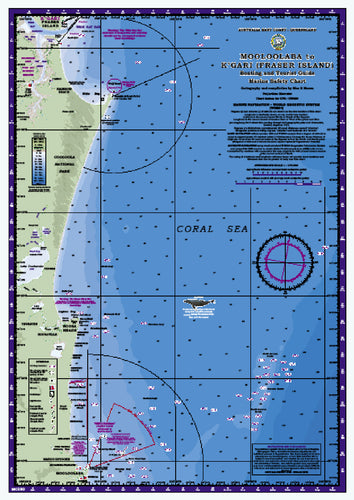 QLD Boating, Fishing, Camtas Marine Safety Chart - MOOLOOLABA to FRASER ISLAND - MC580