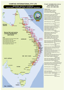 QLD Boating, Fishing, Camtas Marine Safety Chart - FRASER ISLAND and OFFSHORE, Great Sandy Strait / MC594