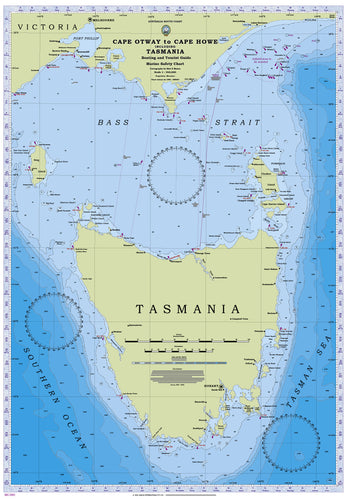 VIC - TAS Boating, Fishing, Camtas Marine Safety Chart - C. OTWAY to PT HICKS inc TASMANIA / MC360