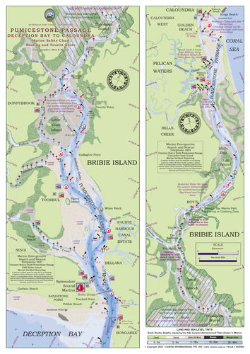 QLD Boating, Fishing, Camtas Marine Safety Chart - PUMICESTONE PASSAGE + BONUS / MC550