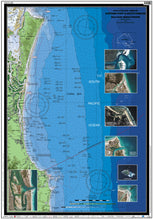 NSW / QLD Boating, Fishing, Marine Safety Chart - HASTINGS POINT to SOUTH PASSAGE, Gold Coast Offshore + BONUS/ MC520