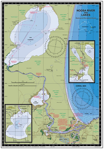 QLD Boating, Fishing, Camtas Marine Safety Chart - NOOSA RIVER and LAKES / MC590